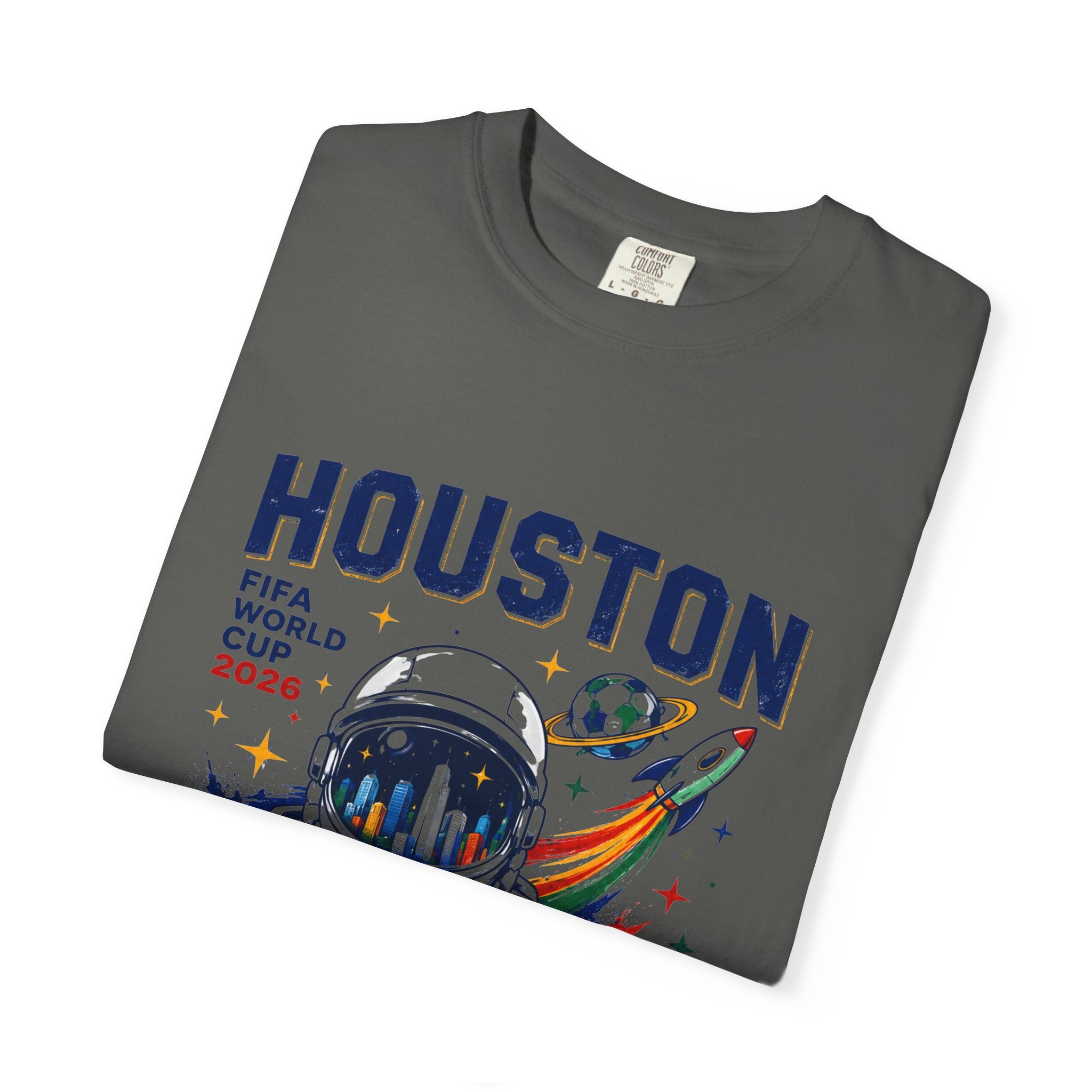 Houston FIFA World Cup 2026 Astronaut Soccer T-Shirt