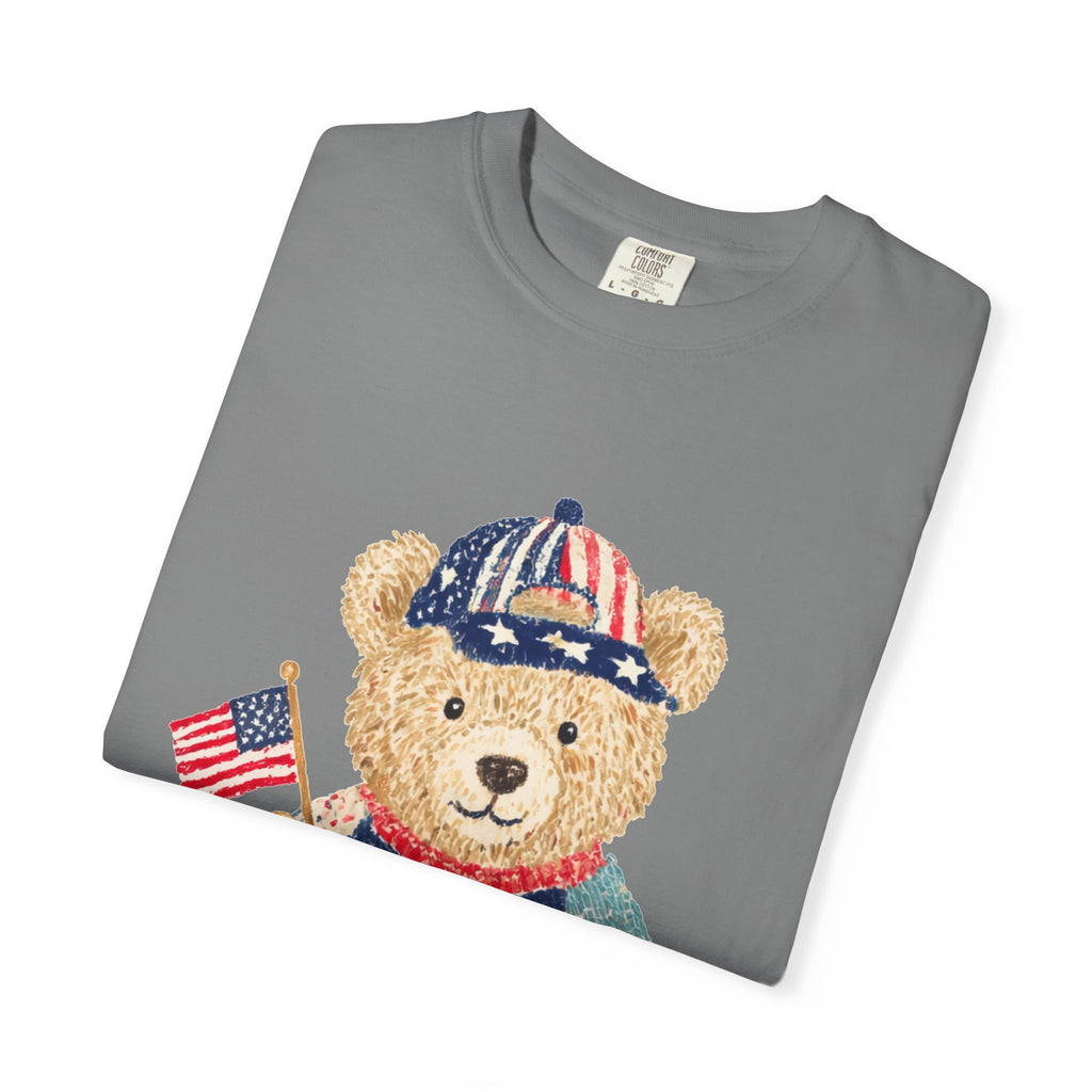 Patriotic Teddy Bear T-Shirt — "250 Years of Freedom" Graphic