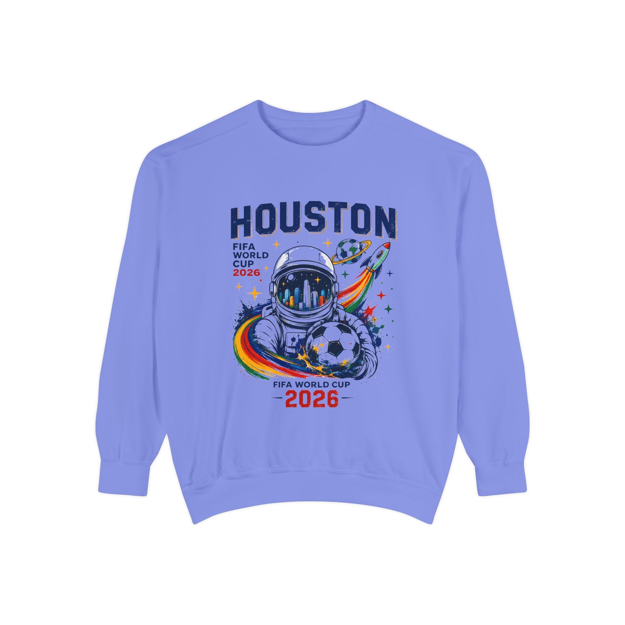 Houston 2026 World Cup Sweatshirt — Astronaut Soccer Graphic