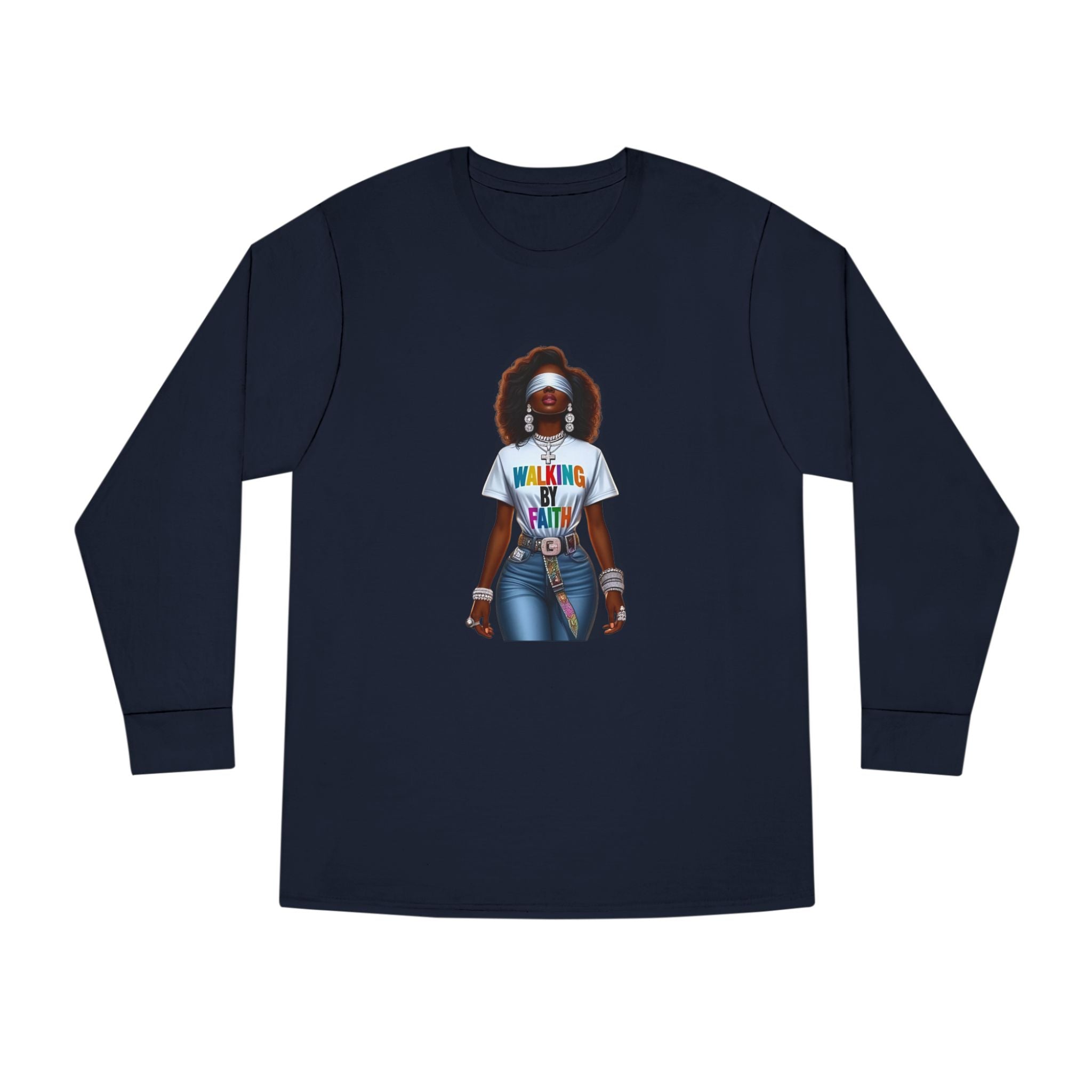 Long Sleeve Tee — 'Walking in My Purpose' Afrocentric Graphic Shirt
