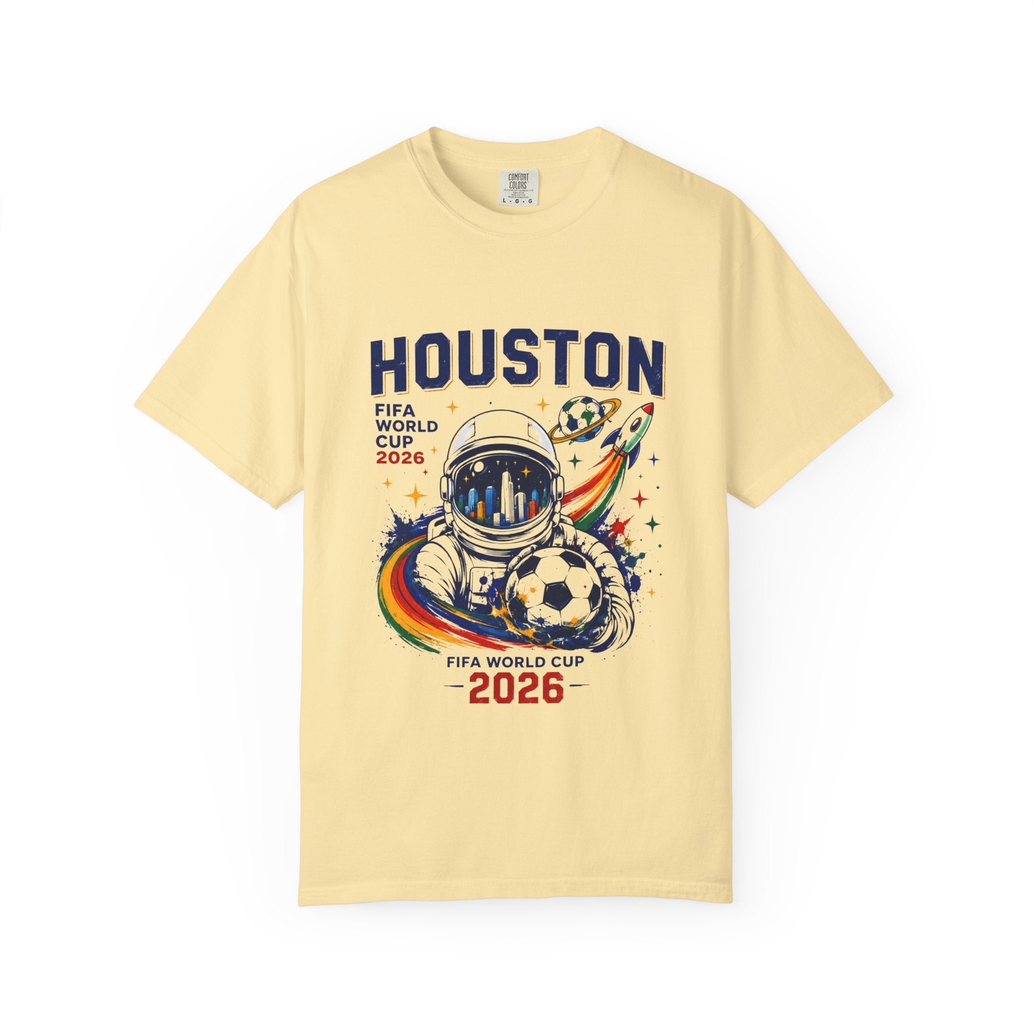 Houston FIFA World Cup 2026 Astronaut Soccer T-Shirt