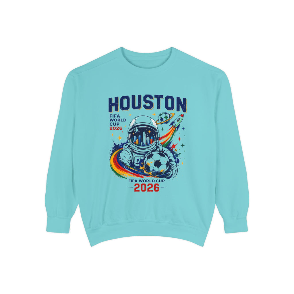 Houston 2026 FIFA World Cup Sweatshirt — Astronaut Soccer Retro Crewneck