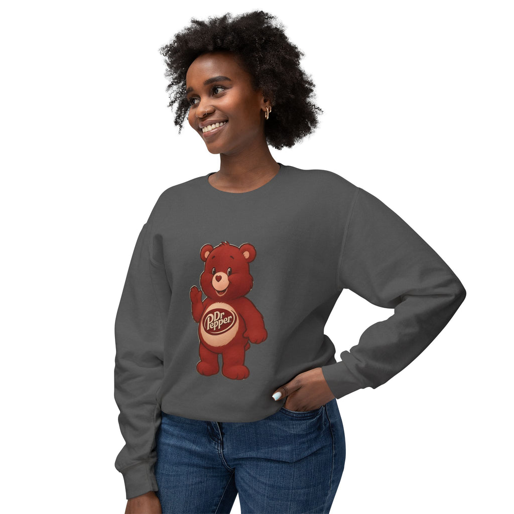 Dr Pepper Bear Crewneck Sweatshirt — "Just A Girl Who Loves Dr Pepper" Graphic