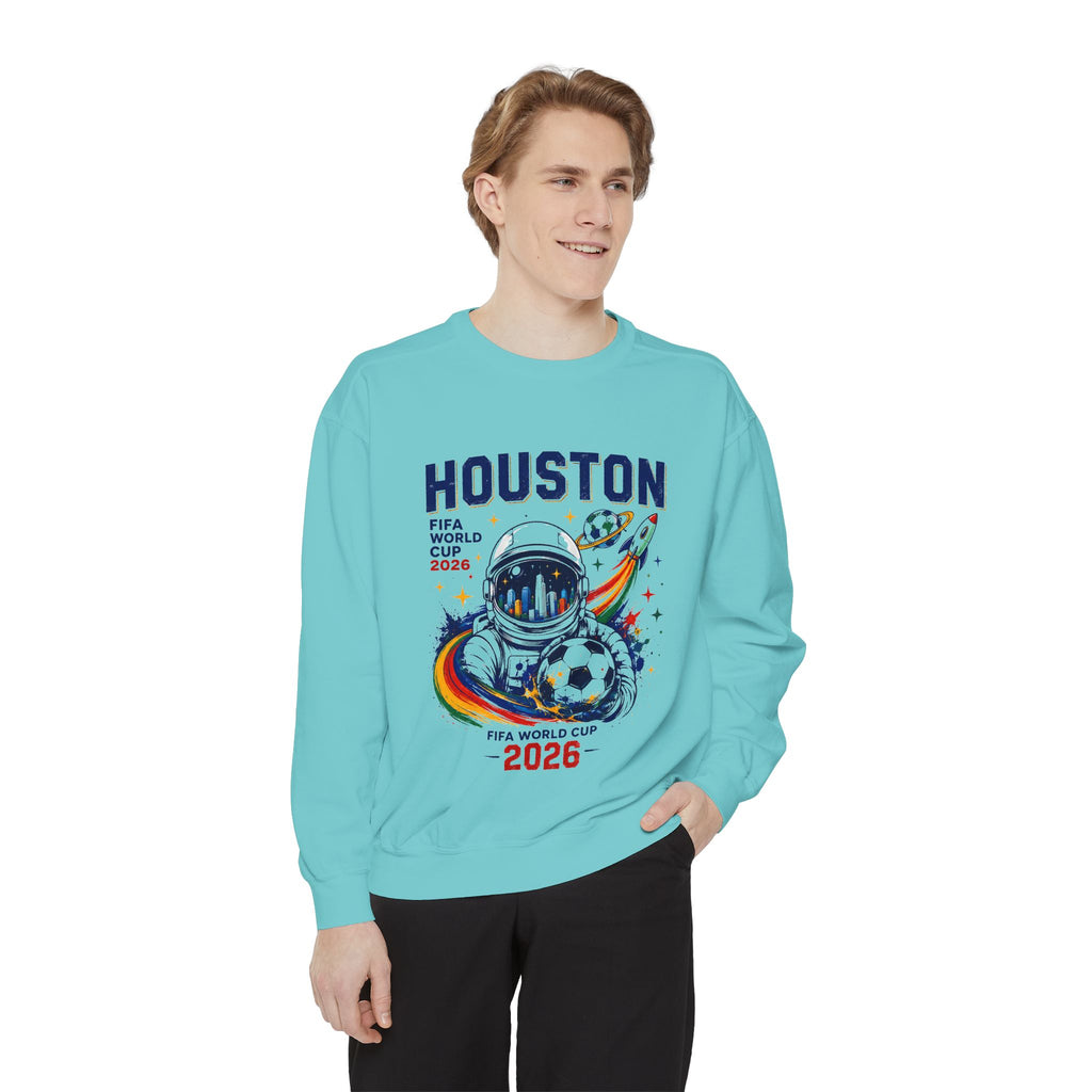 Houston 2026 FIFA World Cup Sweatshirt — Astronaut Soccer Retro Crewneck