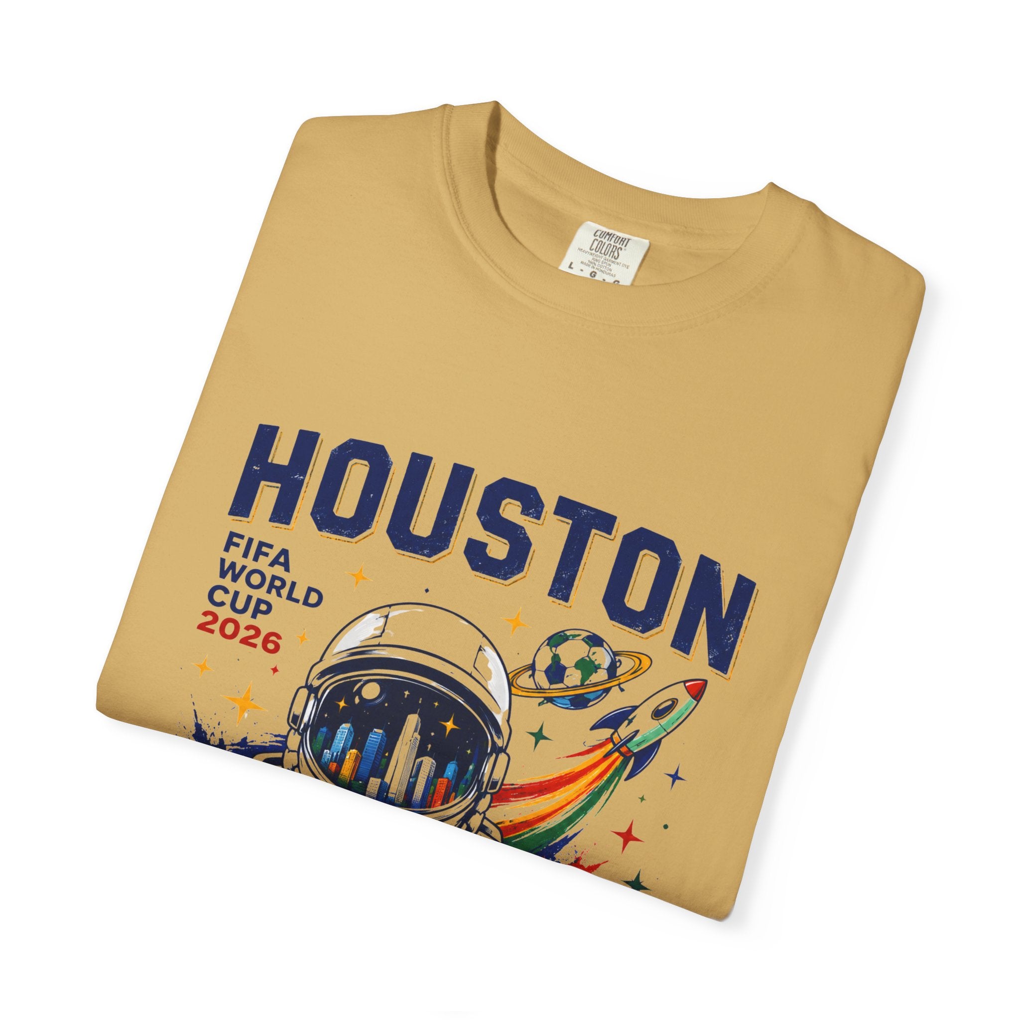 Houston FIFA World Cup 2026 Astronaut Soccer T-Shirt
