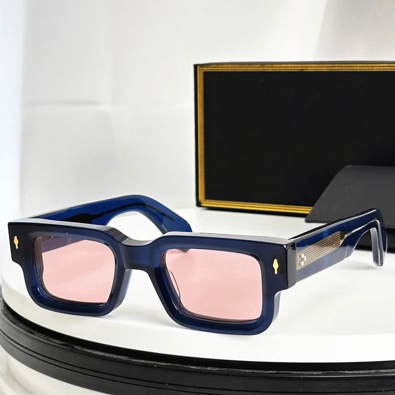 High Quality Handmade Acetate Sunglasses Men Luxury Brand Vintage Retro Square Shades Women Designer Glasses 2026