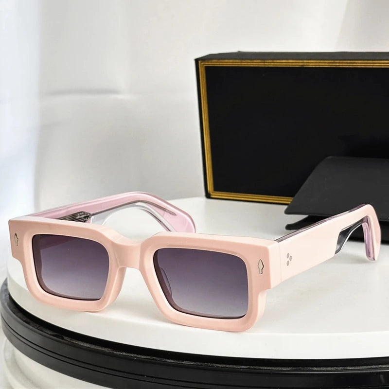 High Quality Handmade Acetate Sunglasses Men Luxury Brand Vintage Retro Square Shades Women Designer Glasses 2026