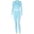 Lounge Wear Tracksuit Crop Top Legging Sexy Outfits Two Piece Long Sleeve Sets for Women