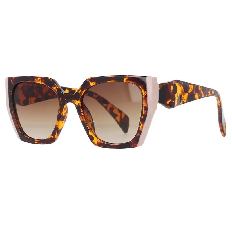 53222 Women Luxury Brand Design Sunglasses Square Men Fashion Shades Tea Eyeglasses Uv400 Vintage Glasses