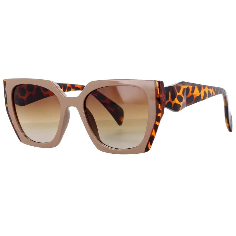 53222 Women Luxury Brand Design Sunglasses Square Men Fashion Shades Tea Eyeglasses Uv400 Vintage Glasses