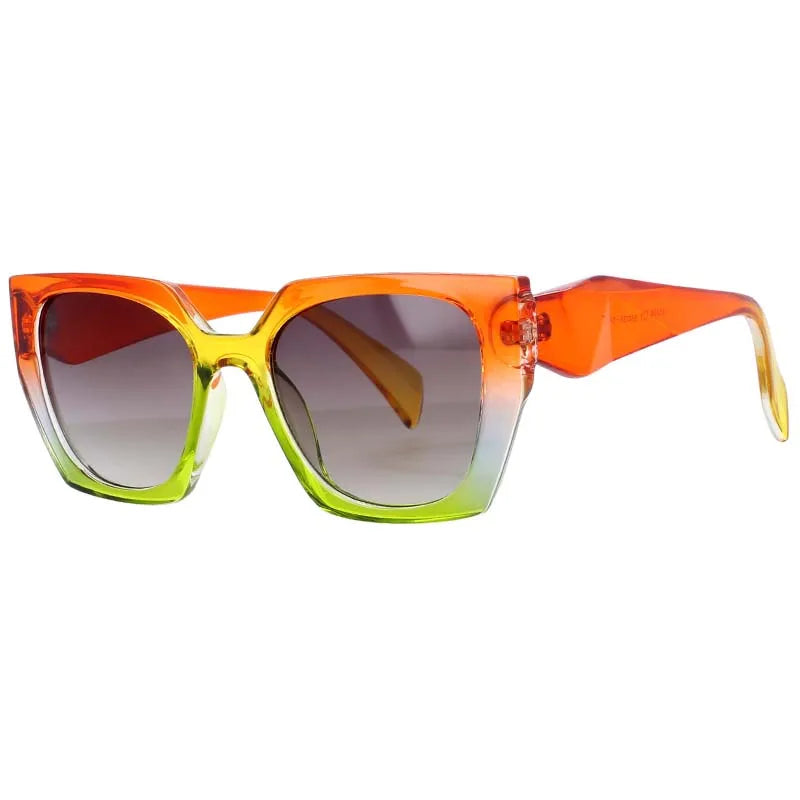 53222 Women Luxury Brand Design Sunglasses Square Men Fashion Shades Tea Eyeglasses Uv400 Vintage Glasses