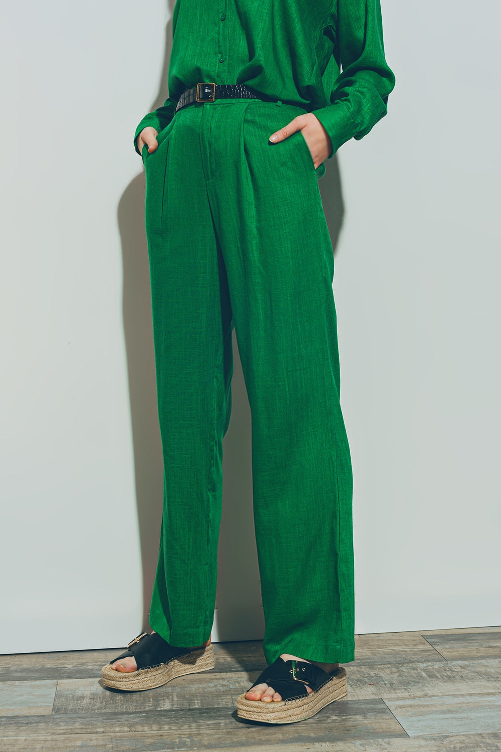 Wide-Legged Pants Green